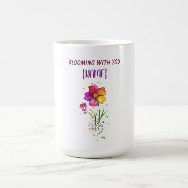Taza De Café Floreciendo Juntos Siempre (Centro)