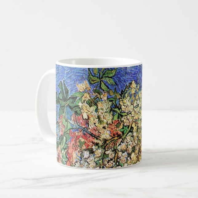 Taza De Café Florecientes ramas de castaño de Vincent van Gogh (Anverso izquierdo)