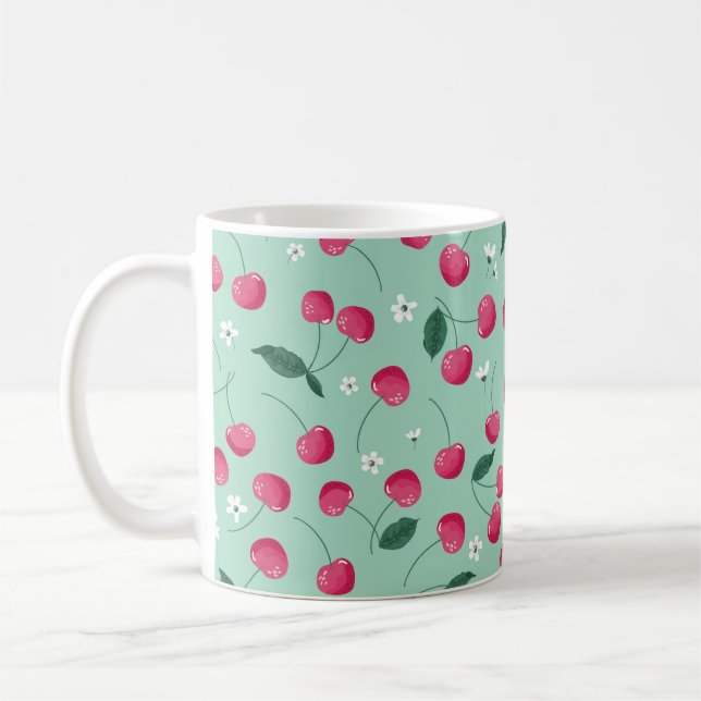 Taza De Café Florecimiento de cerezos: Diseño festivo de verano (Izquierda)