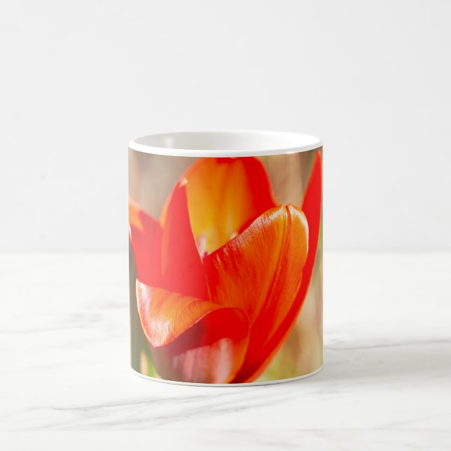 Taza De Café Florecimiento de los tulipanes rojos (Centro)