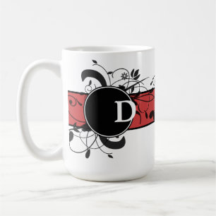 Taza De Café Florecimiento victoriano personalizado monogramado