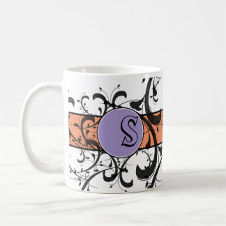 Taza De Café Florecimiento victoriano personalizado monogramado
