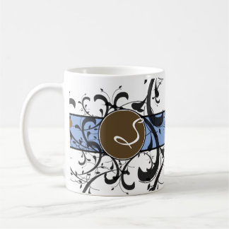Taza De Café Florecimiento victoriano personalizado monogramado