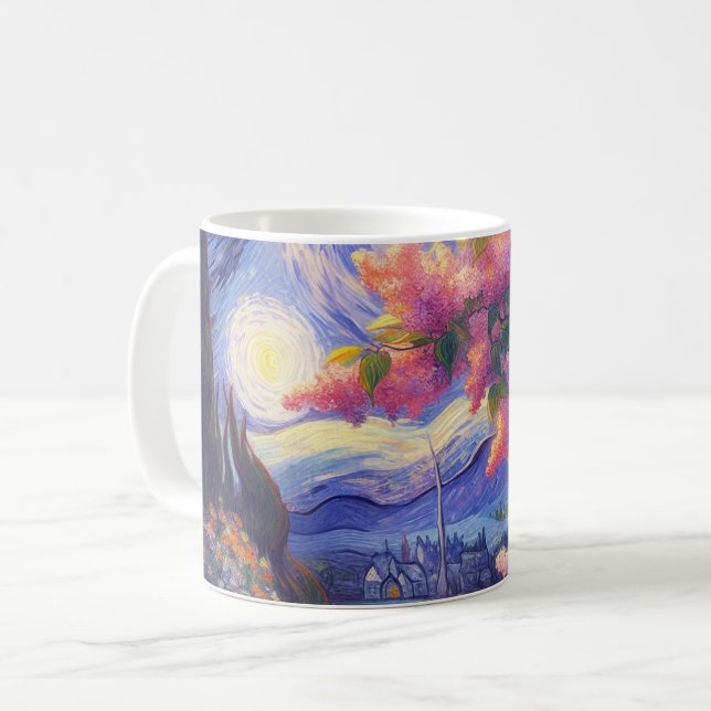 Taza De Café "Florecimientos nocturnos encantados" (Anverso izquierdo)