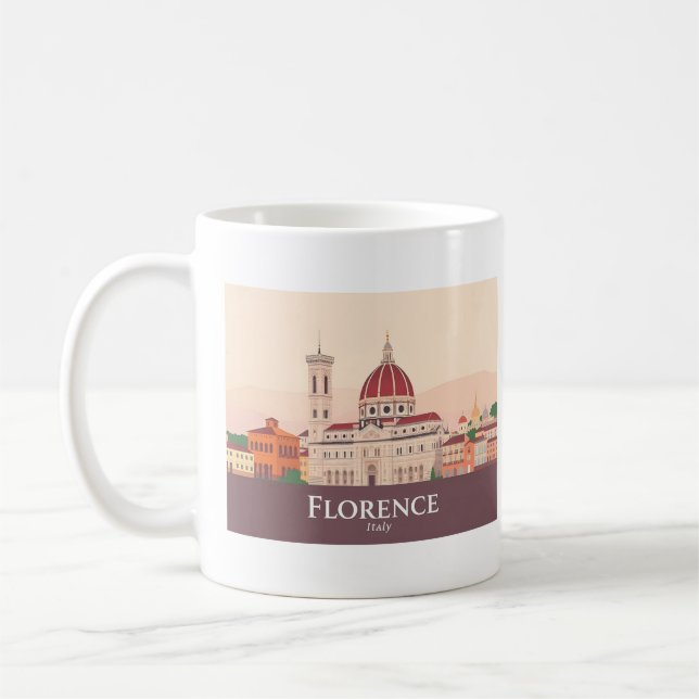 Taza De Café Florence Italy Duomo di Firenze Pastel Travel (Izquierda)