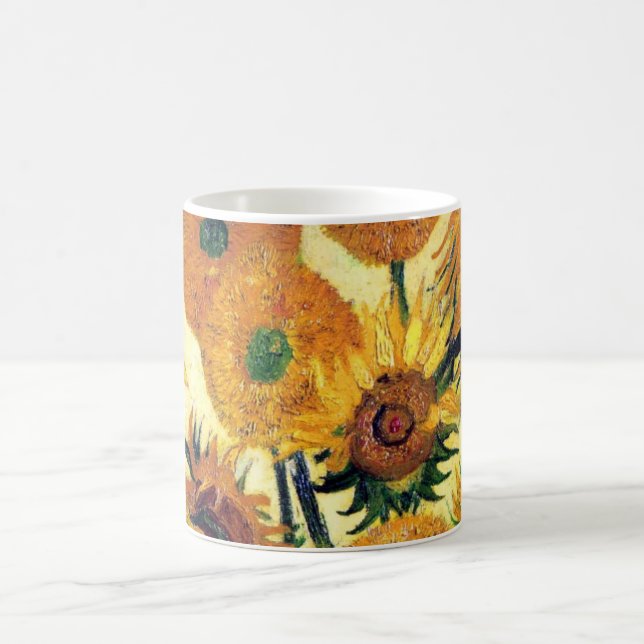 Taza De Café Florero con quince girasoles de Vincent van Gogh 1 (Centro)