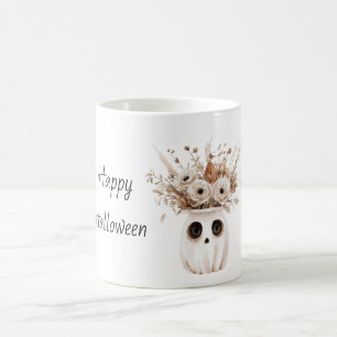 Taza De Café Florero de Halloween con Ojos de Flor de Otoño