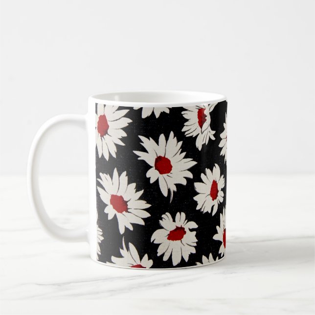 Taza De Café Flores abstractas, un patrón de acuarela artística (Izquierda)
