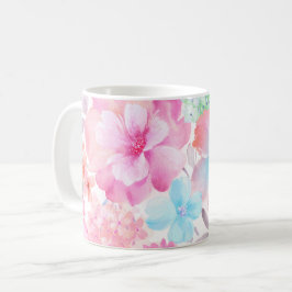 Taza De Café Flores acuarelas