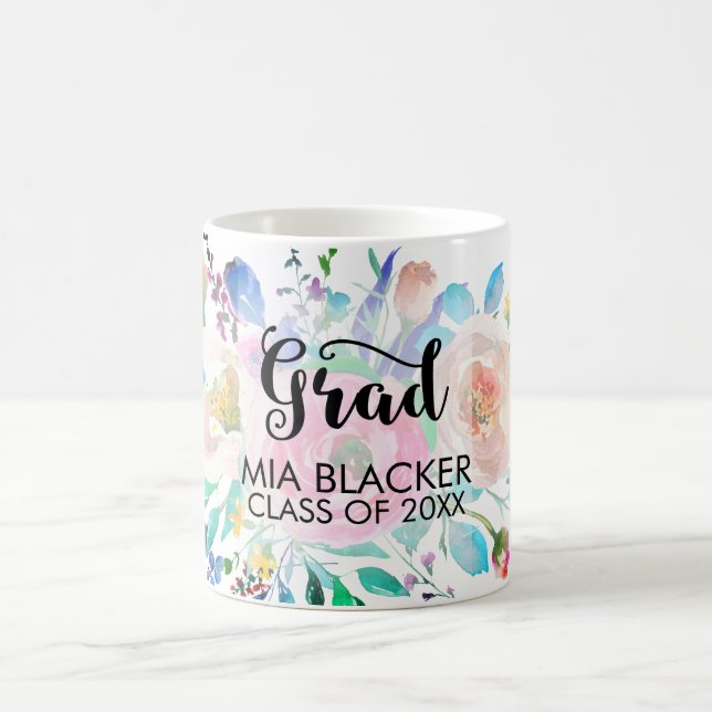 Taza De Café Flores acuarelas (Centro)