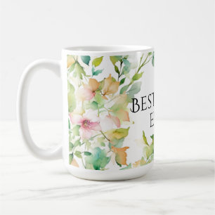 Taza De Café Flores acuáticas botánicas elegantes Mejor mamá