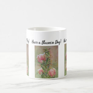 Taza De Café Flores acuáticas de Cactus rosadas de color rosa