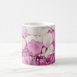 Taza De Café Flores acuáticas Tulip Rubor