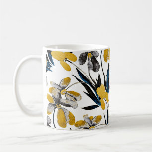 Taza De Café Flores acuáticas: un patrón de verano vibrante.