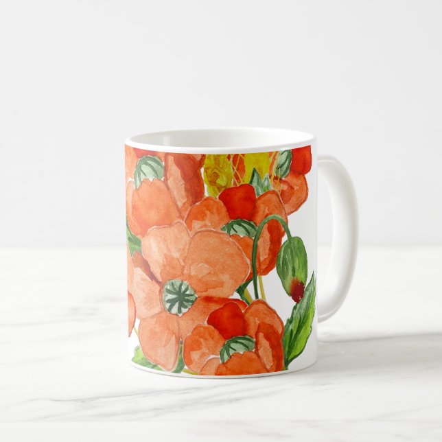 Taza De Café Flores adorables de amapola (Anverso derecho)
