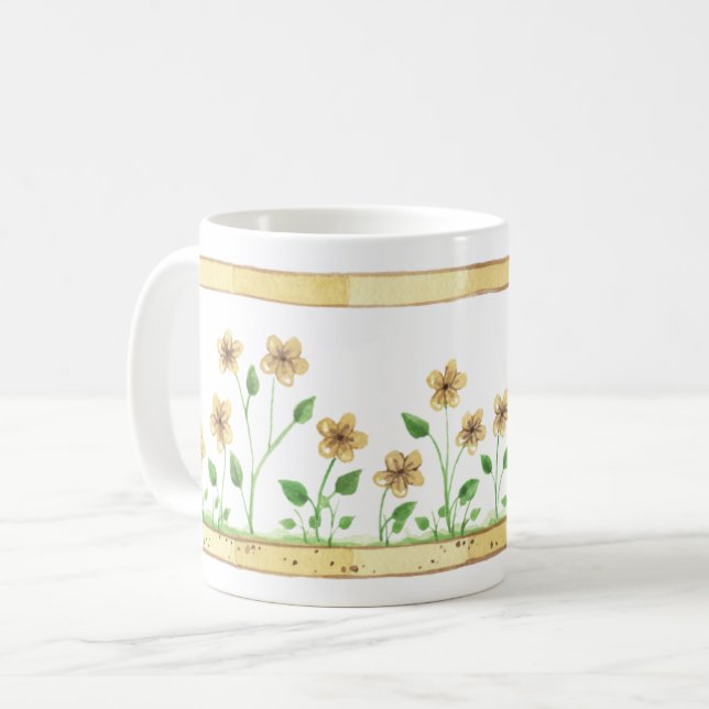 Taza De Café Flores amarillas (Anverso izquierdo)