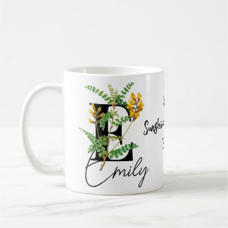 Taza De Café Flores amarillas donde el sol se personaliza