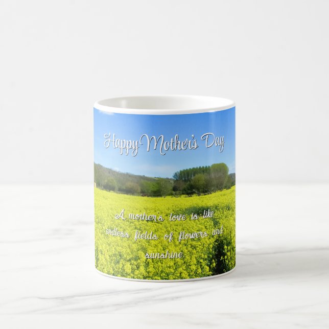 Taza De Café Flores amarillas y azules - Día de la Madre Person (Centro)