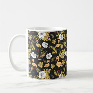 Taza De Café Flores amarillas y blancas sin costura