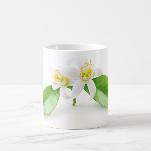 Taza De Café Flores arbóreas naranjas (Centro)