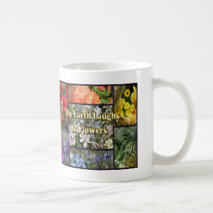 Taza De Café Flores arcoiris - la tierra ríe por Emerson