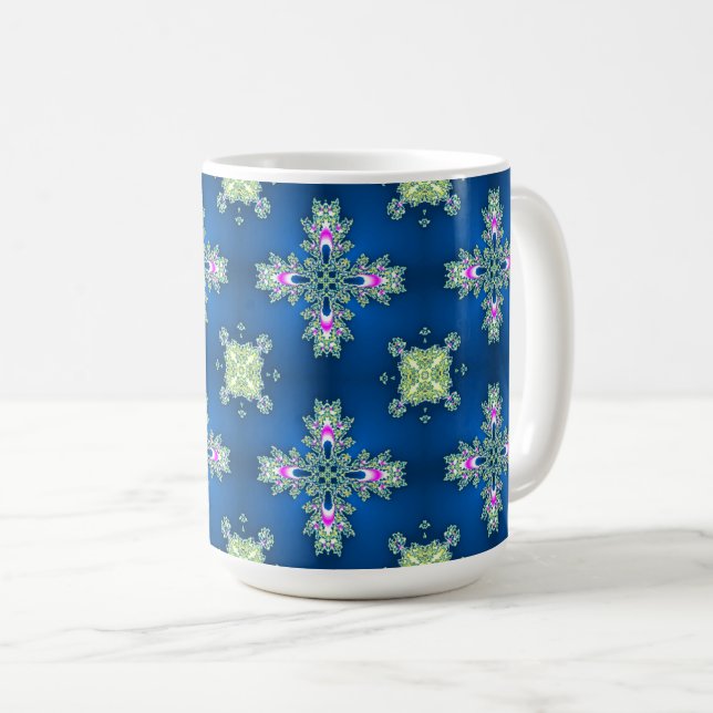 Taza De Café Flores artdeco en estilo retro (Anverso derecho)