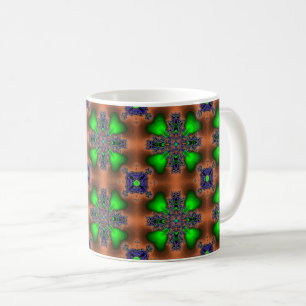 Taza De Café Flores artdeco en estilo retro