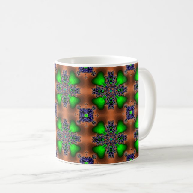 Taza De Café Flores artdeco en estilo retro (Anverso derecho)