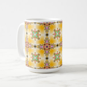 Taza De Café Flores artdeco en estilo retro
