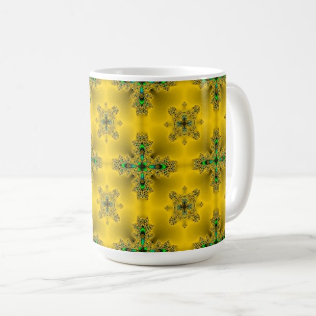 Taza De Café Flores artdeco en estilo retro (Anverso derecho)