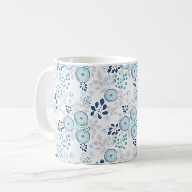 Taza De Café Flores azul claro (Anverso izquierdo)