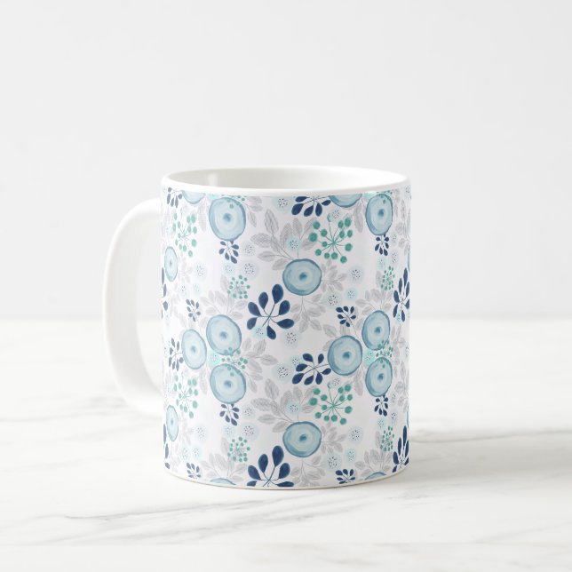 Taza De Café Flores azul claro (Anverso izquierdo)