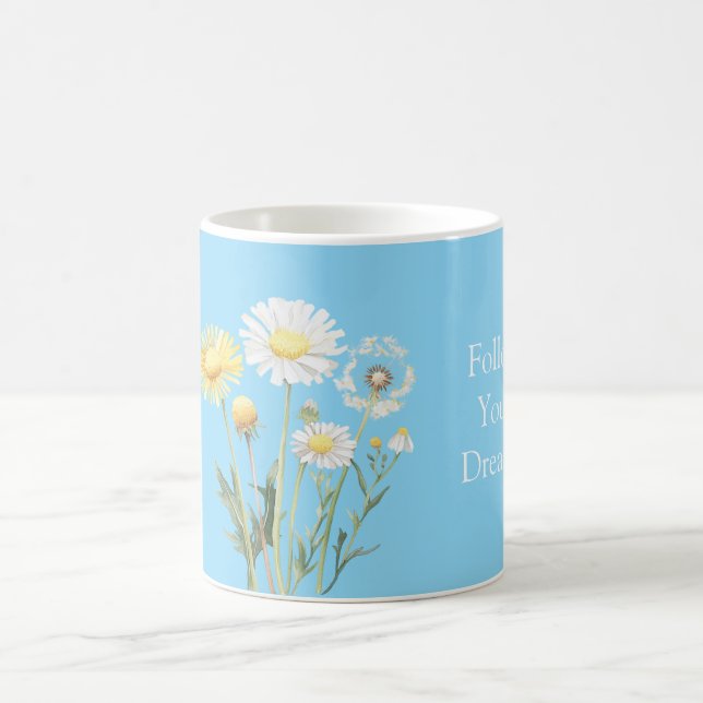 Taza De Café Flores Azules Amarillas Blancas (Centro)
