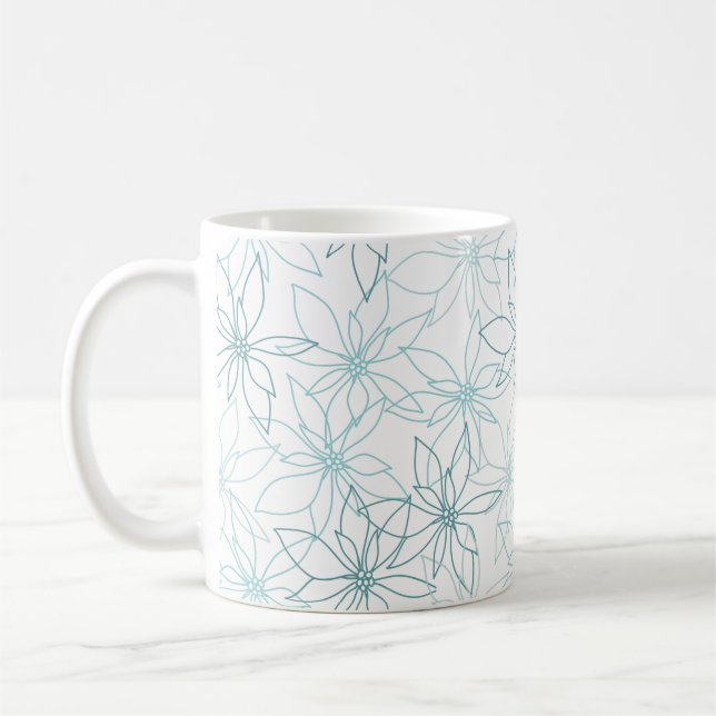Taza De Café Flores azules cúpulas (Izquierda)
