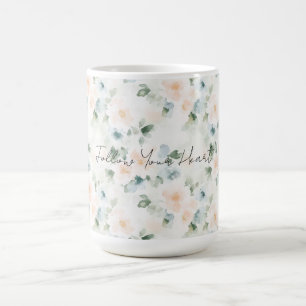 Taza De Café Flores Azules de Melocotón  