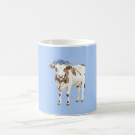 Taza De Café Flores Azules de Vaca
