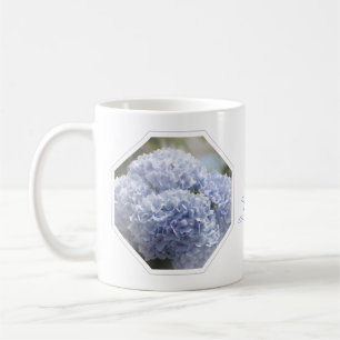 Taza De Café Flores azules del Hydrangea de los diamantes
