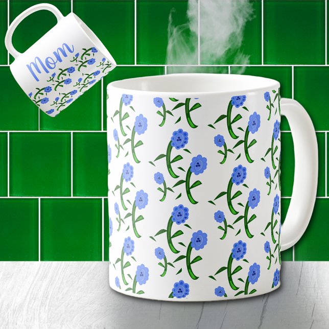 Taza De Café Flores azules en la casa de mamá (Subido por el creador)