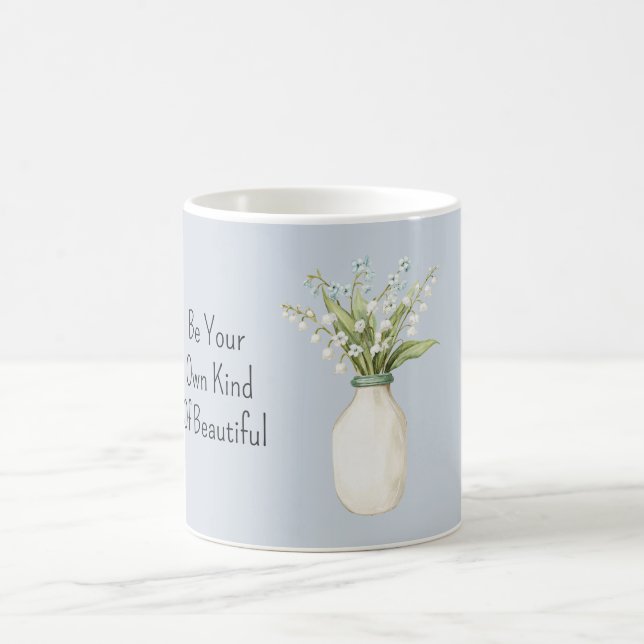 Taza De Café Flores Azules Florero Blanco (Centro)