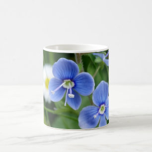 Taza De Café flores azules minúsculas