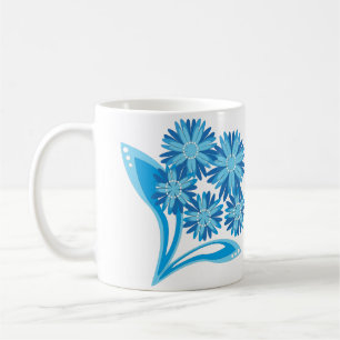 Taza De Café Flores azules originales