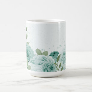 Taza De Café flores azules románticas