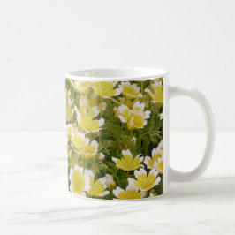 Taza De Café Flores blancas de oro soleado