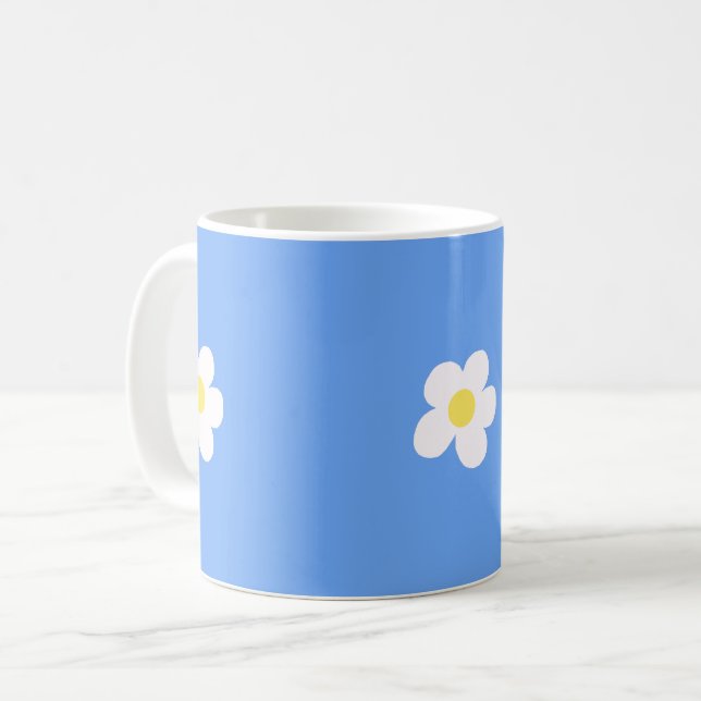 Taza De Café Flores blancas sobre fondo de lagarto (Anverso izquierdo)