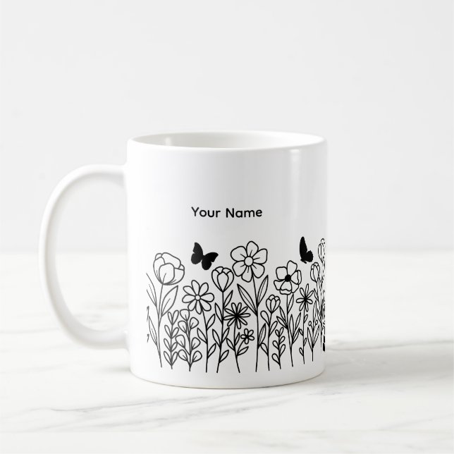Taza De Café Flores Bonitas (Izquierda)