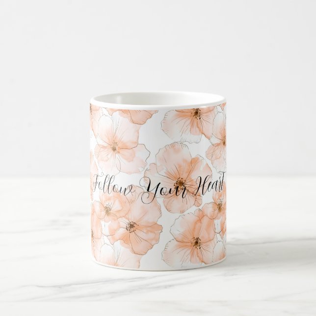 Taza De Café Flores Bonitas de Melocotón (Centro)