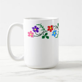 Taza De Café Flores Bordería Étnica Mug