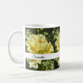 Taza De Café Flores Botánicas Amarillas