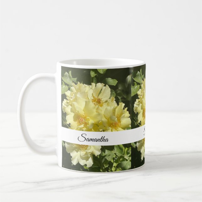 Taza De Café Flores Botánicas Amarillas (Izquierda)