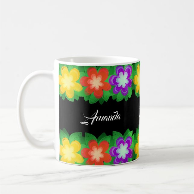 Taza De Café Flores botánicas tropicales (Izquierda)